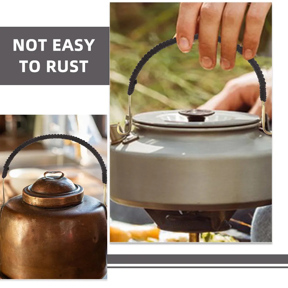 

2 Pcs Stainless Teapot Small Ergonomic Detachable Handle Rattan U-shape Mug Decorative