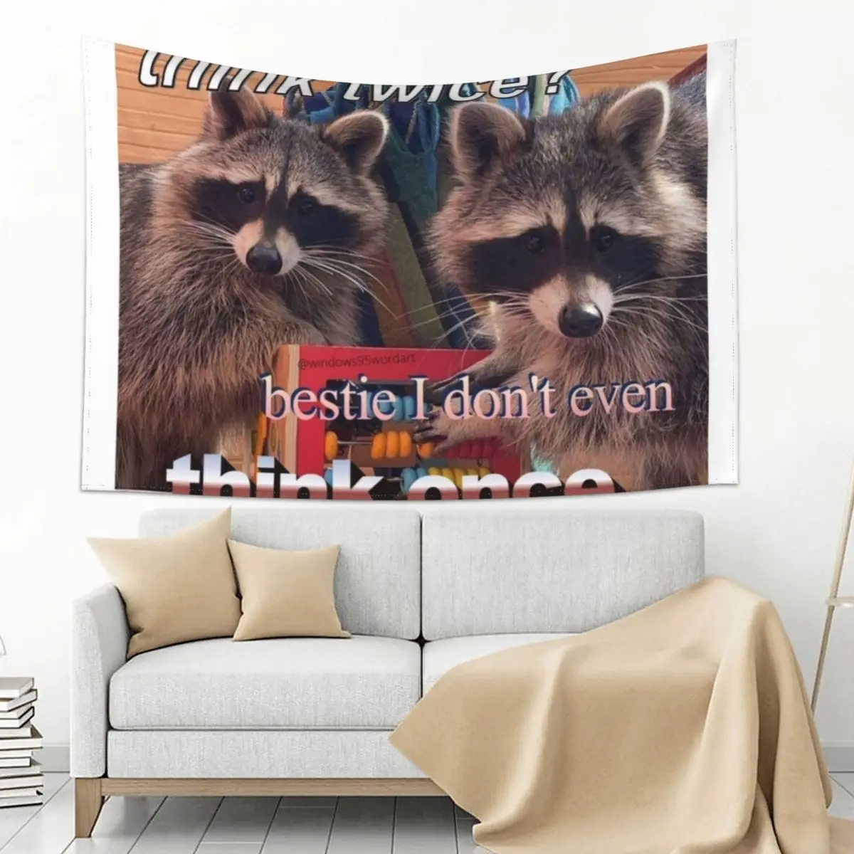 

No thoughts head empty raccoon Tapestry House Decor Japanese Room Decor Room Aesthetic Decor Room Decorator Tapestry