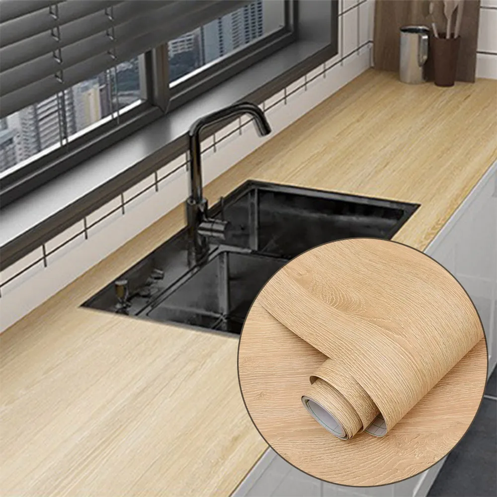 

40 см самоклеящиеся обои в рулонах, виниловая декоративная пленка для мебельных шкафов, наклейки с узором под дерево для украшения дома