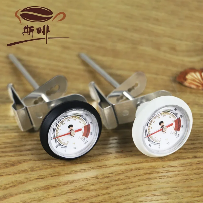 Stainless Steel Coffee Espresso Milk Frothing Candy Food Meat Liqued Cooking Probe Thermometer Clip Kitchen Baking Tool