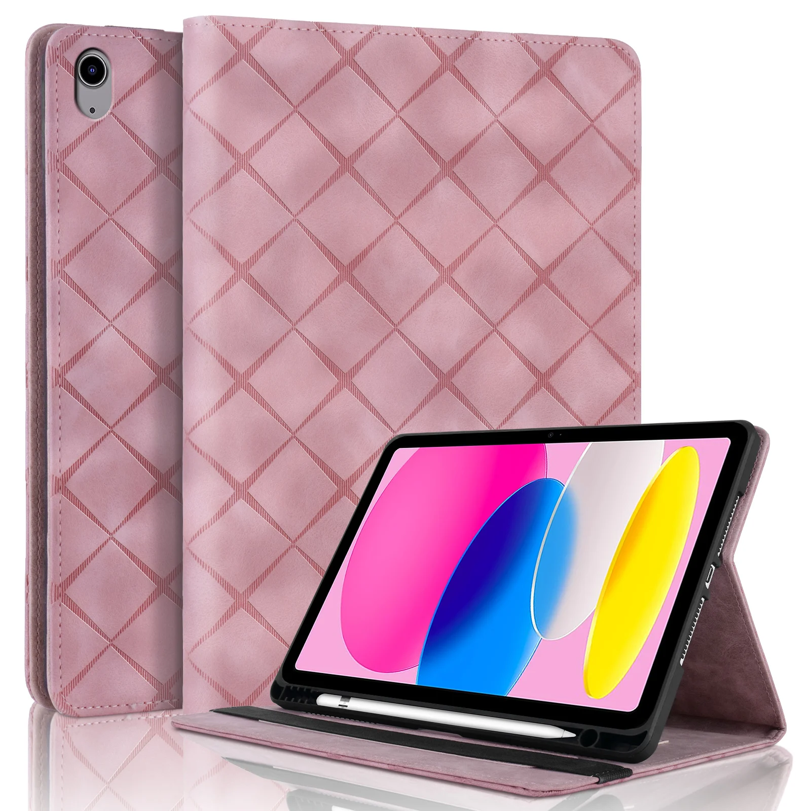 

Check Texture Tablet Case For iPad Air 2024 2025 MINI 3 4 5 6 7 8 9 10th Generation Pro 10.9 10.2 11 12.9 13 inch Leather Cover