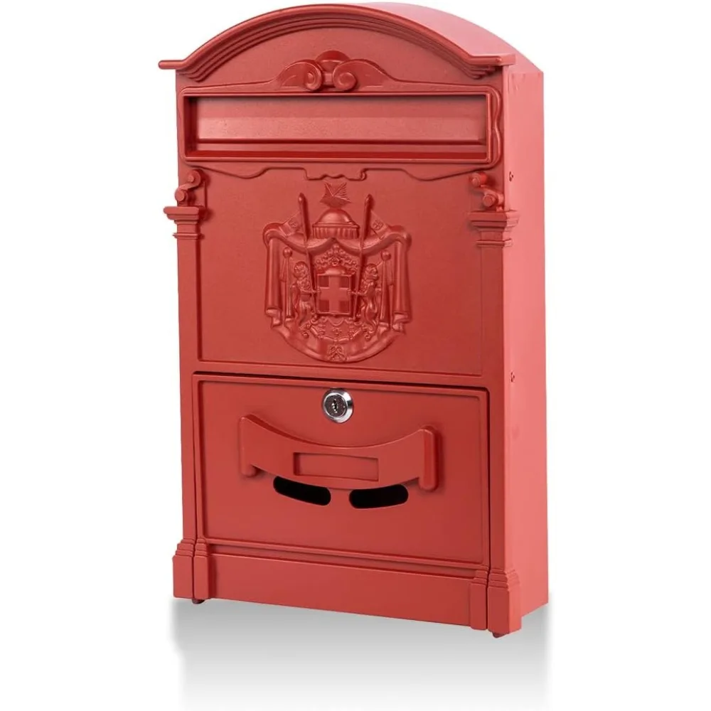 

Wall Mount Mailbox, Large Capacity Mailbox for Outside,Aluminum and Galvanized Steel Rust-Proof Hanging Secured Postbox