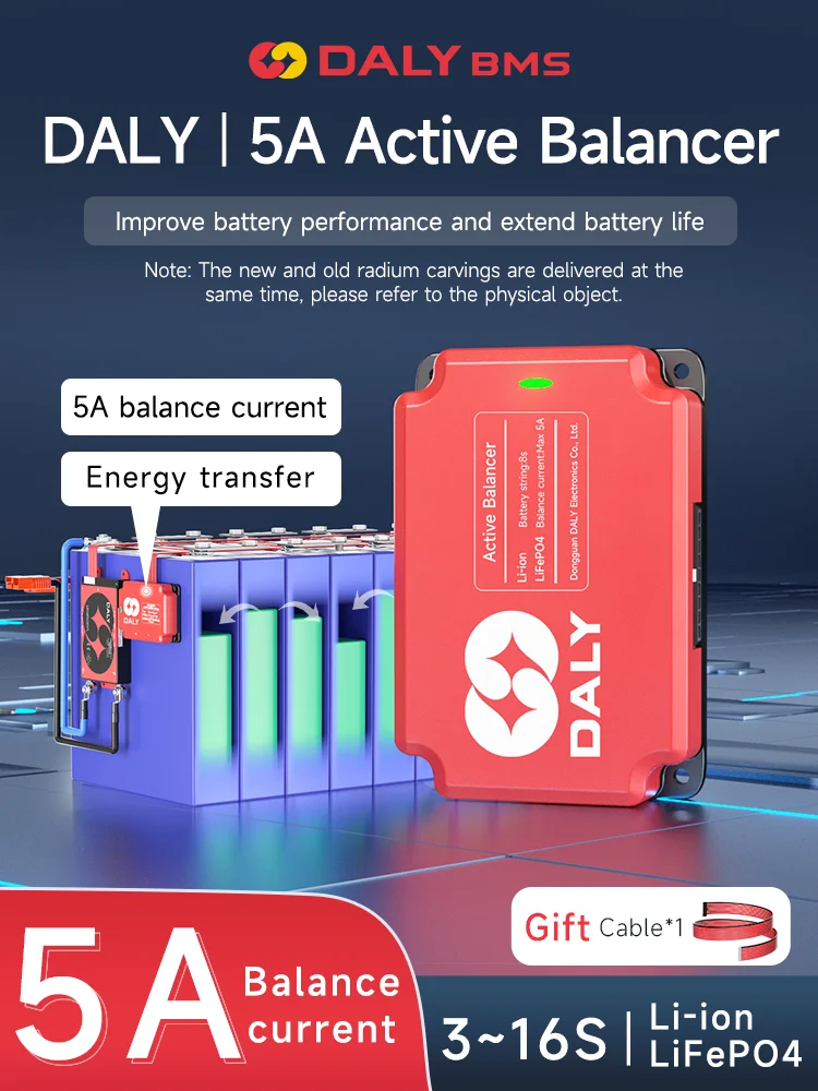 Équilibreur actif DALY Hardware lifepo4 5A, équilibreur 4S 8S 10S 12S 13S 16S, égaliseur actif pour stockage d'énergie