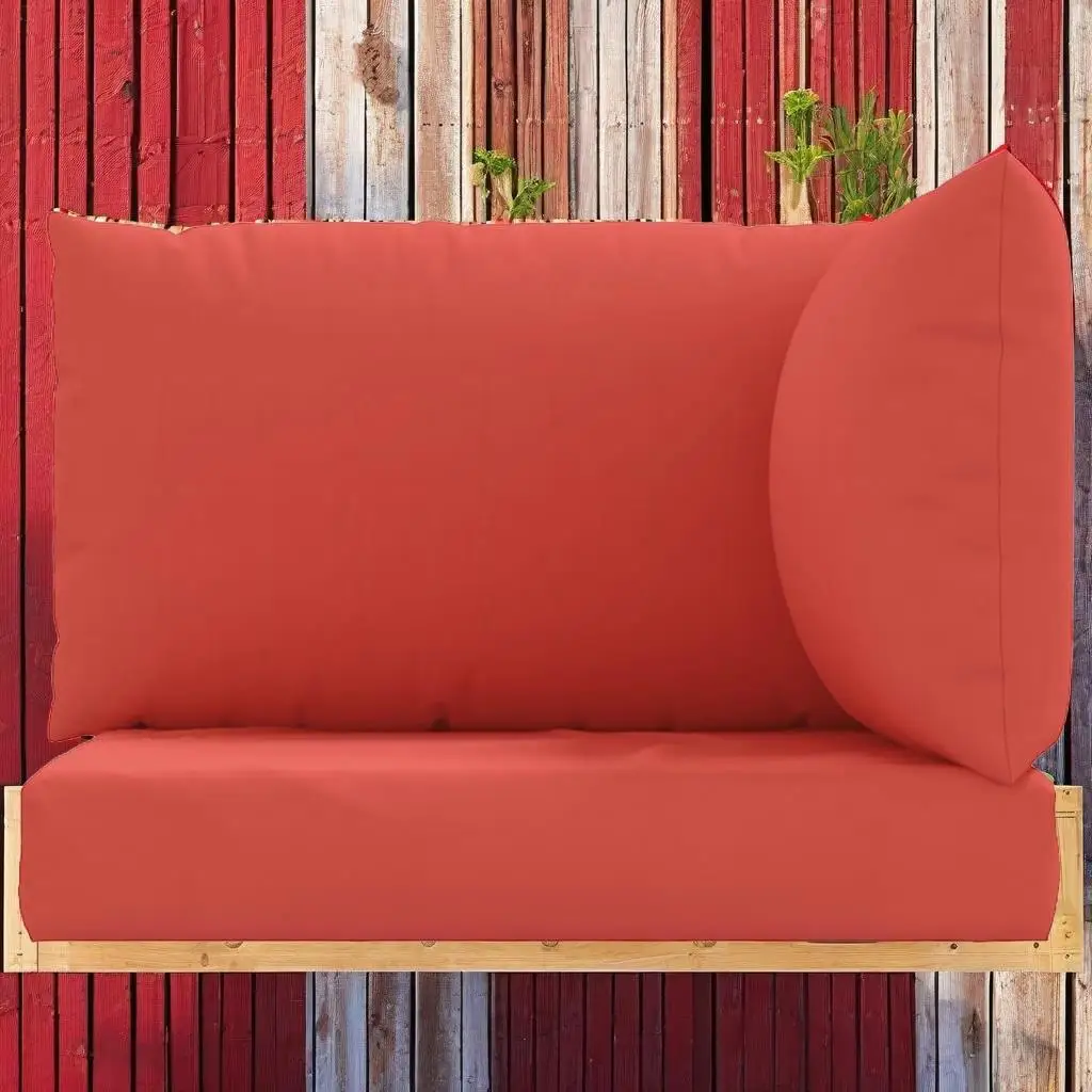 

Set of 3 Red Oxford Fabric Pallet Cushions for Outdoor Seating