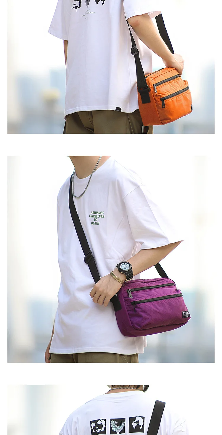 Minimalistische Crossbody-Umhängetasche für Herren, Japanisch Inspirierte Messenger-Tasche, Langlebig Wasserdicht, für Reisen & Täglichen Gebrauch, Unisex – Detail 8