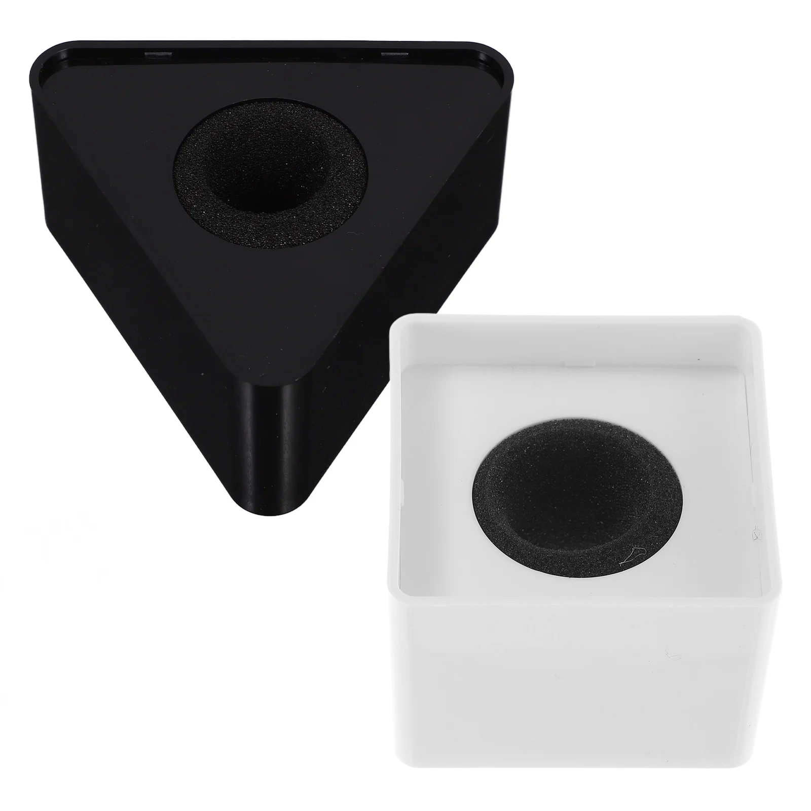 

2 Pcs Logo Microphone Display Flag Stations Portable Cube Shock Mount Stand Holder