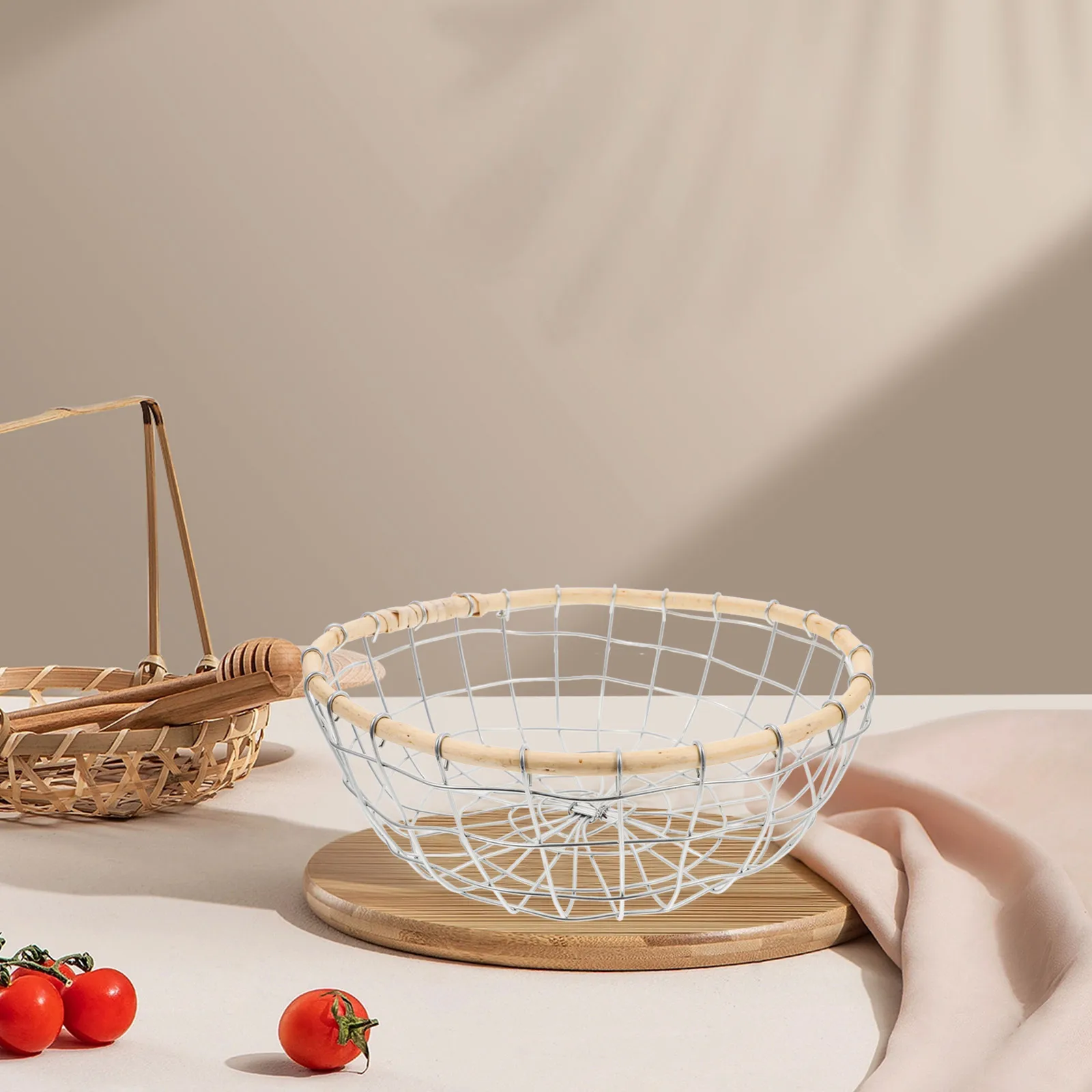 

Iron Wire Storage Wire Fruit Bowl Vegetable Basket Kitchen Countertop Bread Basket Decorative Iron Baskets For Snacks