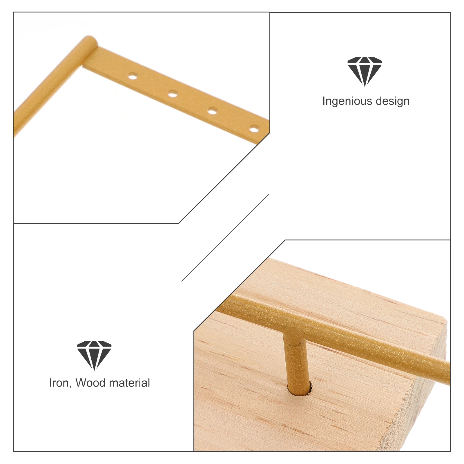 

1Pcs Jewelry Display Stand Iron Wood 3-Tier Organizer Jewelry Storage Rack Shop Home Earring Necklace Bracelet Display Holder