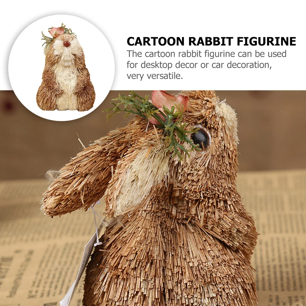 Bunny Ornament Pink Home Decor Lid Desktop Figurine Bunnies Small Rabbit Adorn Cute Model