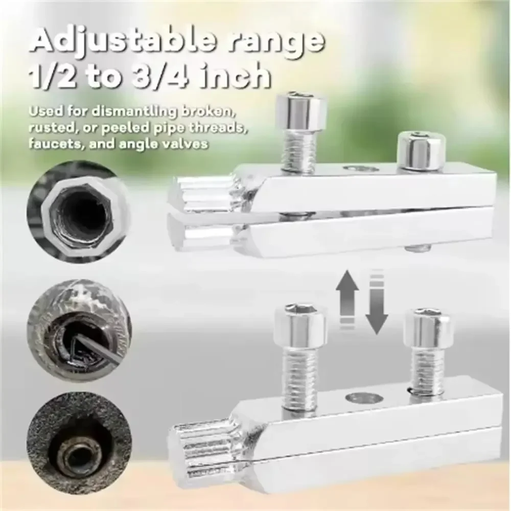 Professional Steel Broken Bolt Extractor - Water-Tap Angle Valve Remover Tool for 4/6 Points Damaged Screws Plumber's Repair Kit