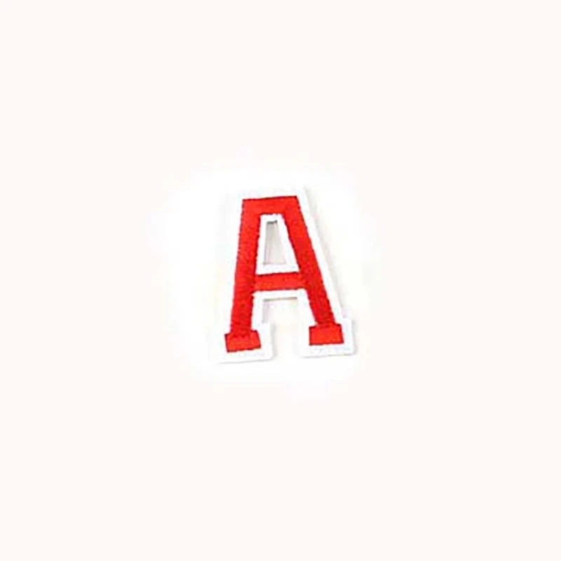 A-Z Red Alphabet Letters Embroidery Applique Badges Iron On Patch,Letter Fusible Stickers Clothing Thermoadhesive Patches