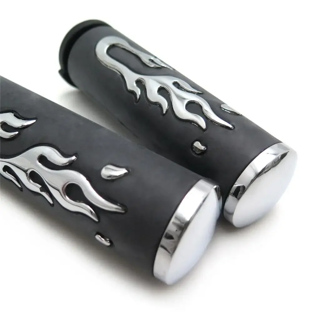 Free Shipping Flame Angry Fire Handlebar Grips for Harley Davidson Suzuki 1