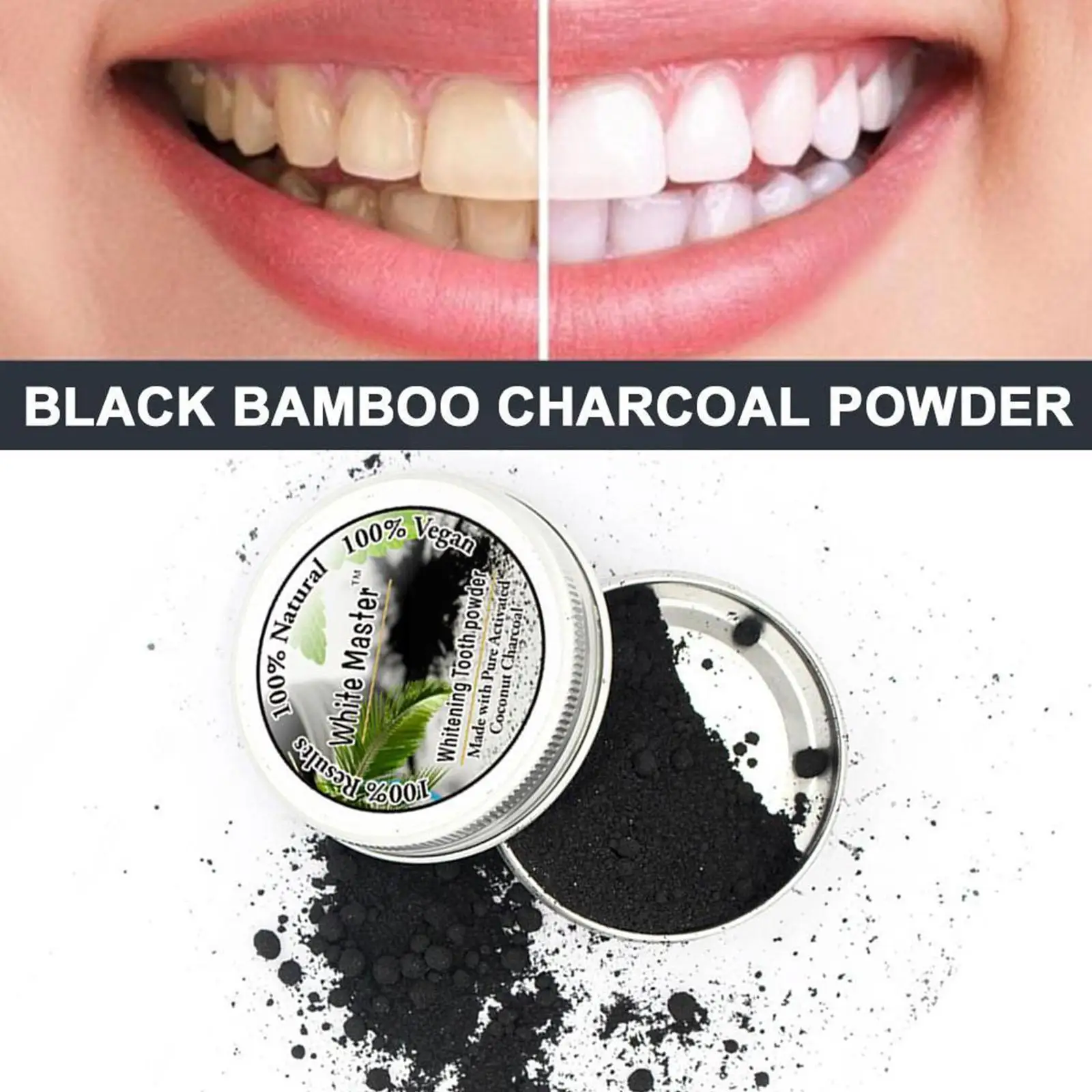 10g Tooth Whitening Powder Activated Bamboo Charcoal Powder Charcoal Removal Whitening New Tartar Teeth Stain Toothpaste