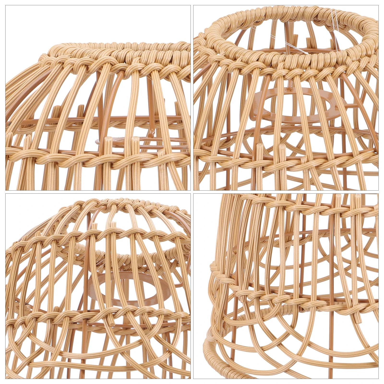 

Exquisite Woven Lampshade For Ceiling Lamp Vintage Style Rustic Light Cover Imitation Rattan Pendant Shade Decorative Lamp Cover