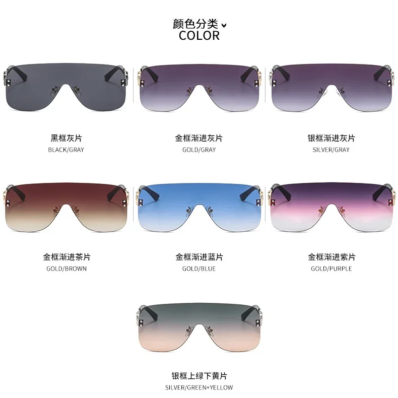 Metal large frame sunglasses fashion sunglasses men's and women's sunglasses sunscreen travel outdoor all fashion OL