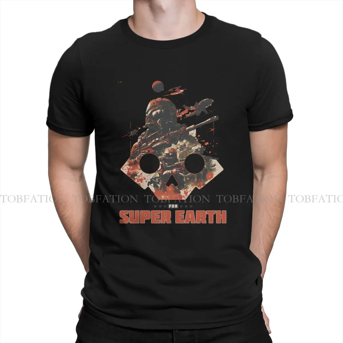 Helldivers 2 Malevelon Game For Super Earth Tshirt Graphic Men Tops Vintage Goth Summer Clothes Cotton Harajuku T Shirt