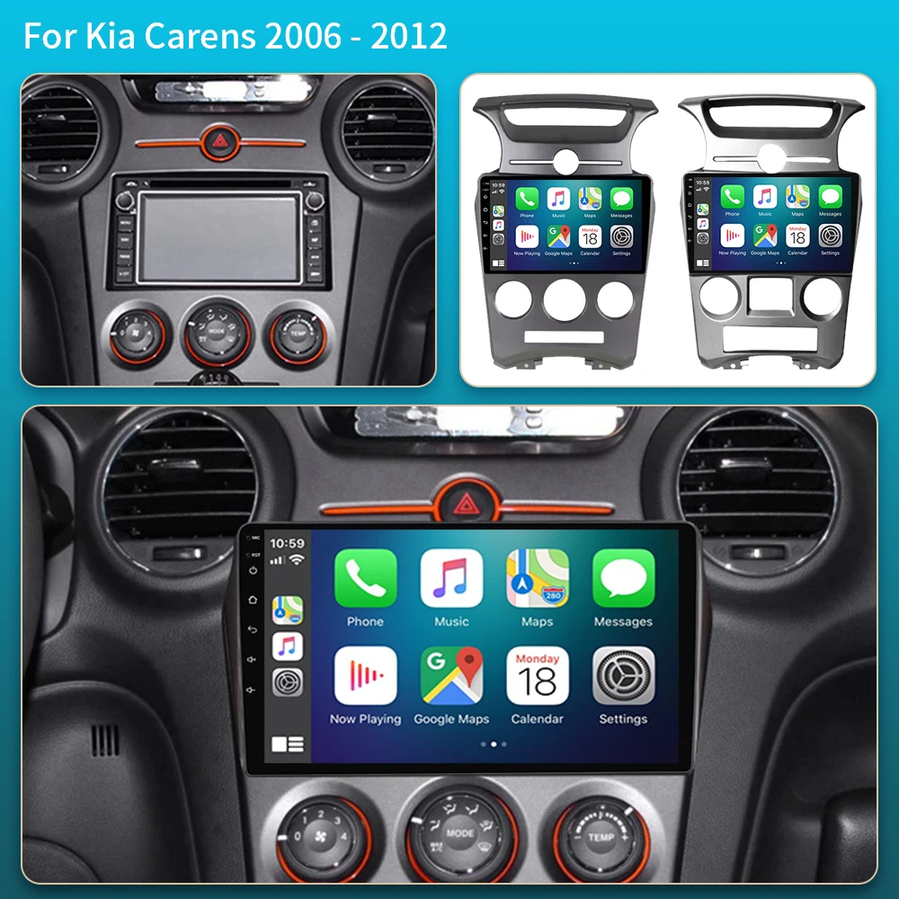 سيارة أندرويد لكيا كارينز UN 2006 - 2012 5G واي فاي BT اللاسلكية Carplay شاشة راديو ستيريو مشغل وسائط متعددة لتحديد المواقع والملاحة DVD
