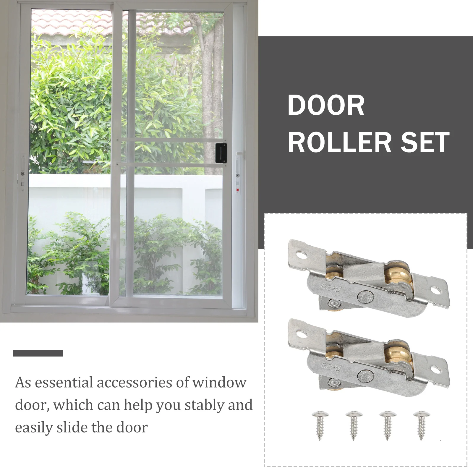 

1Set Door Window Rollers Sliding Door Wheel 88 Type Stainless Steel Copper Pulley Sturdy Noise- Cabinet Cupboard