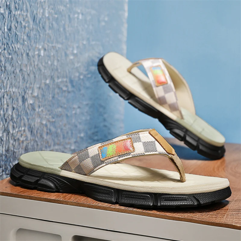 

Мужская обувь Шлепанцы Новые летние повседневные тапочки Нескользящая обувь для ванной комнаты на мягкой подошве Удобная для использования на открытом воздухе/в помещении