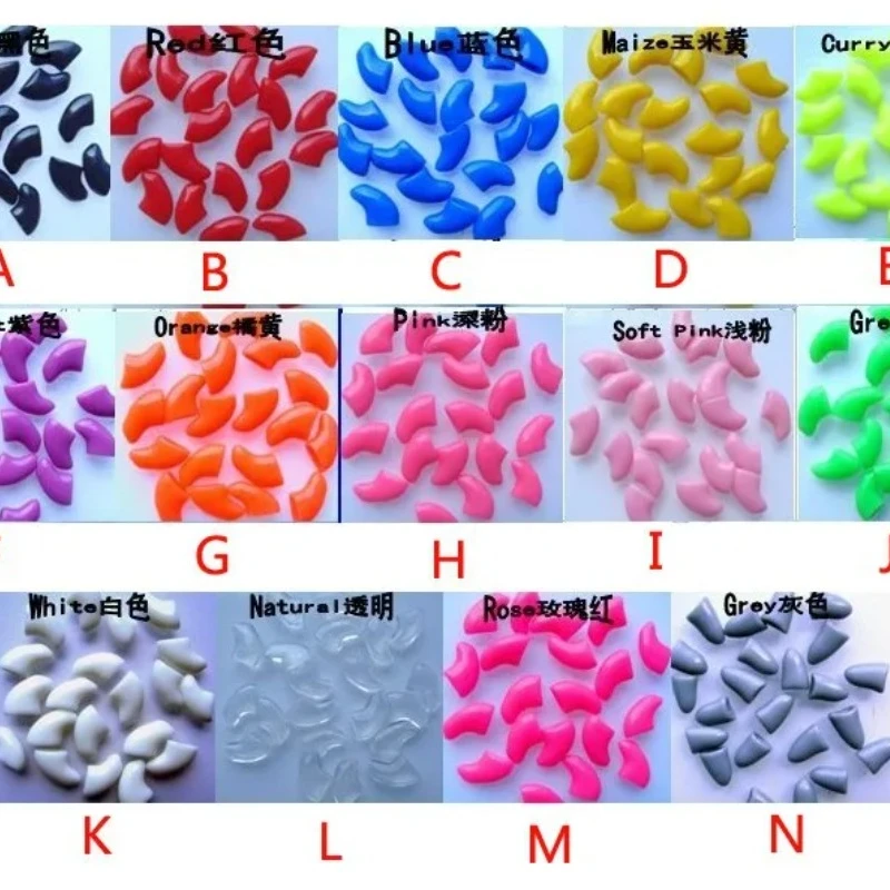 Lot 20pcs Soft Cat Pet Nail Caps Claw Control Paws off + 5 pcs Adhesive Glue Safety Crystal  Size XS S M L 19 Colors Available