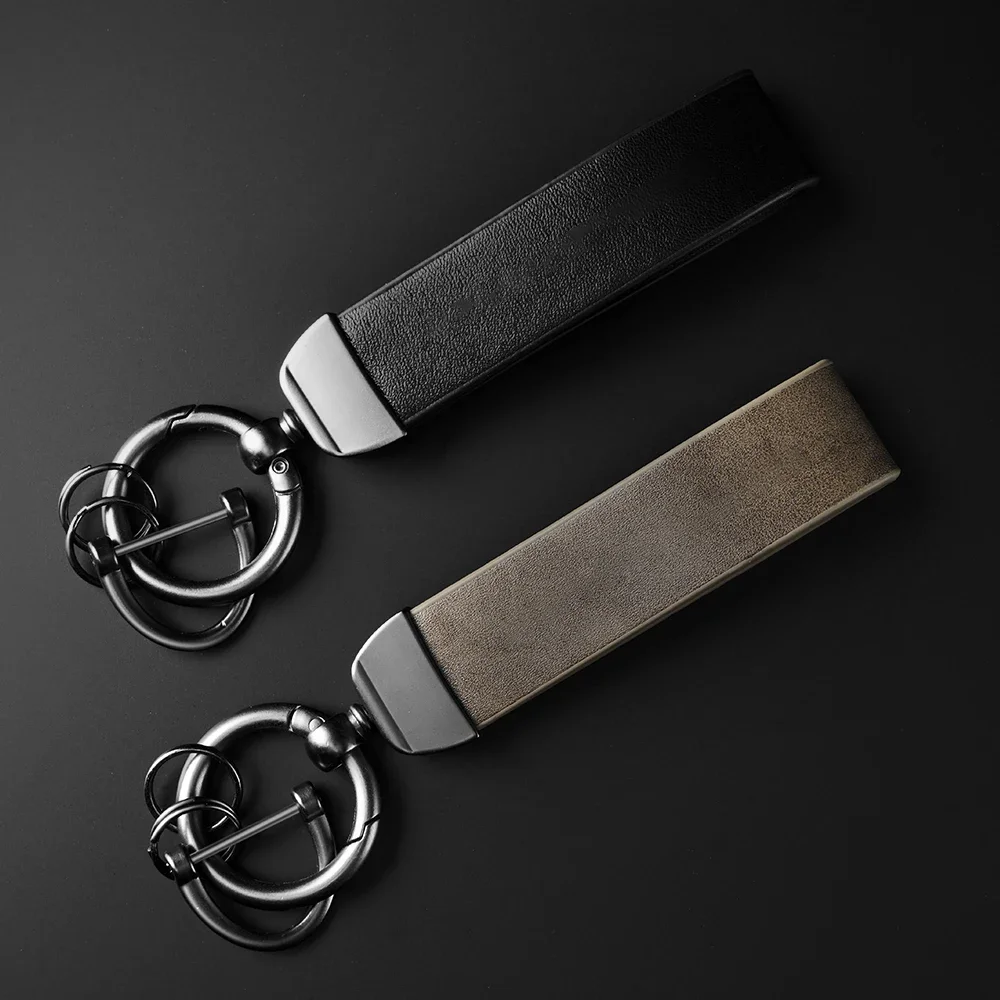 PU Leather Motorcycle Keychain Women Men Car Key Ring Chain Holder Key Strap Waist Wallet Keyring Business Party Jewelry Gifts