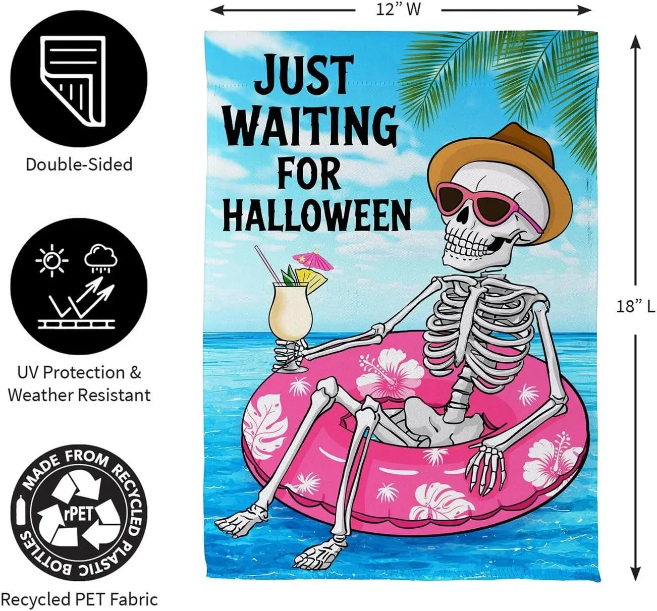 Just Waiting for Halloween Suede Garden Flag jjp