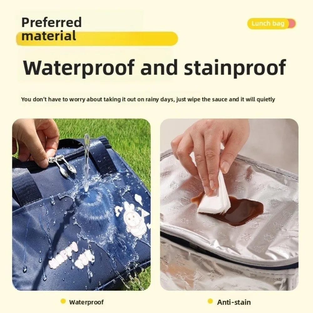 Borsa termica portatile carina isolata Borsa da pranzo impermeabile per impiegati Borsa da pranzo per cartoni animati Borsa da picnic per studenti di grande capacità Uomo Donna