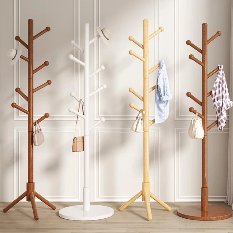 

Solid Wood Coat Rack Organizer Clothes Hangers Clotheslines Organizador De Ropa Simple Vertical Hanging Rod Hanging Bag Holder