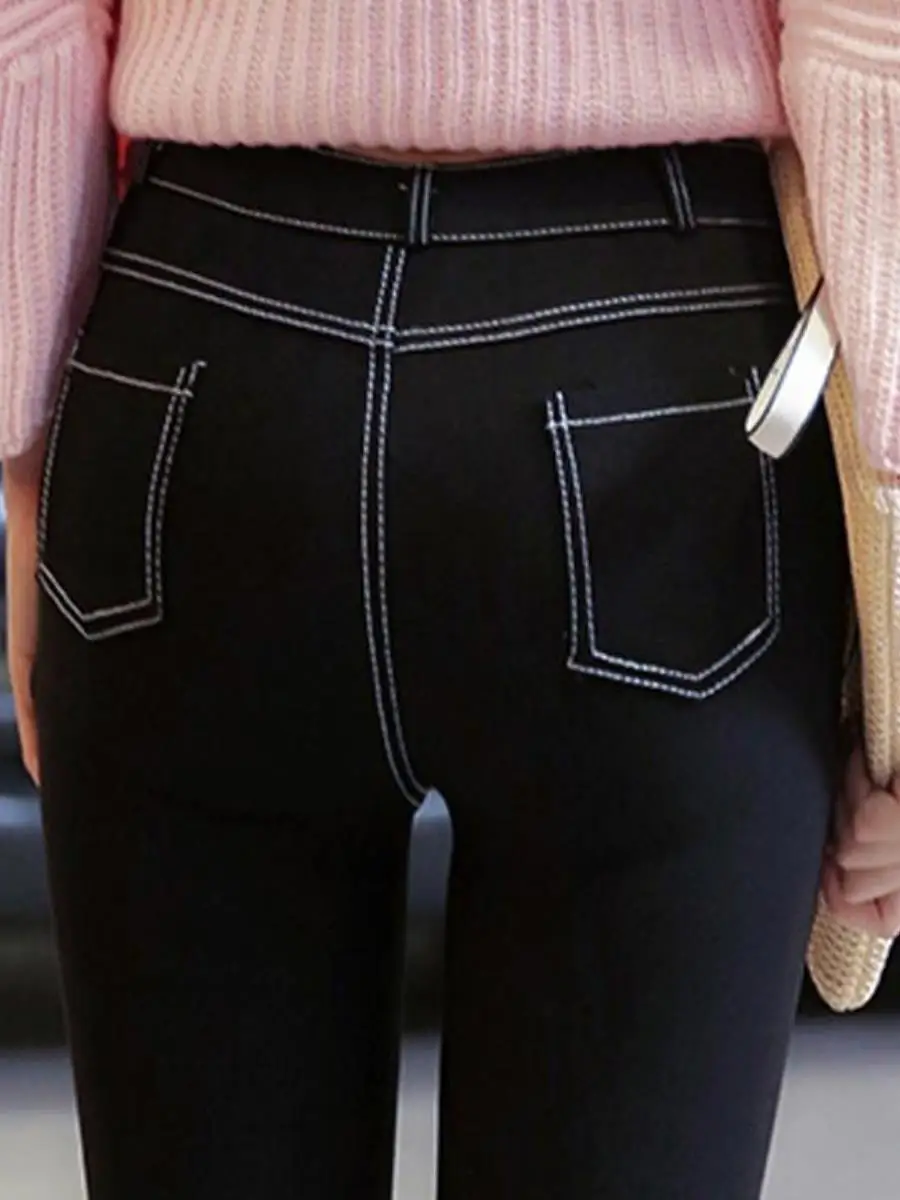 calcas-jeans-skinny-fenas-pretas-primavera-2026-conjunto-fino-de-duas-pecas-de-alta-moda-com-camada-base-em-imitacao-de