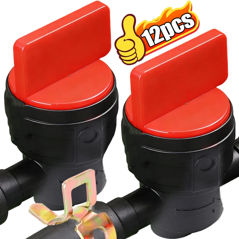 

90/180° Lawn Mower Throttle Switch Fuel Shut Cut Off Valve Petrol Taps with Clamps Universal for 6-8mm Hose Home Gardening Tools