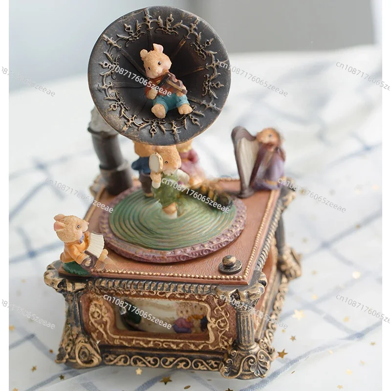 

Музыкальная шкатулка в стиле ретро, украшение для телефона, заводная Музыкальная шкатулка, практичные подарки на день рождения для девочек-принцесс и подруг