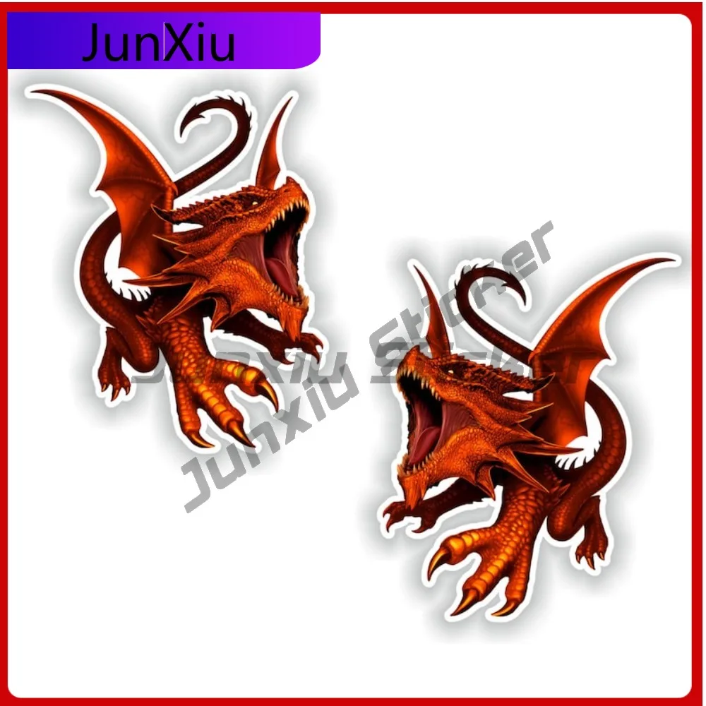 

2x Cool Red Dragon Cartoon Stickers Animals Graffiti Scratch Cover Vinyl Decals Motorcycle Bumper Car Decals And Graphics Suv