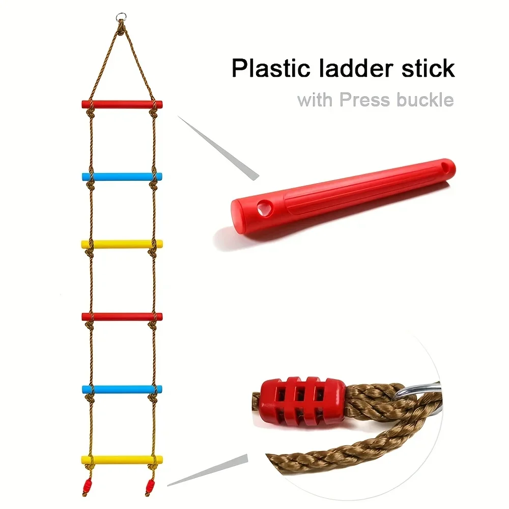 Columpio de escalera de escalada colorido para niños, juguete de PE duradero y colorido, equipo de patio de juegos interior/exterior para patio de casa, 1 ud.