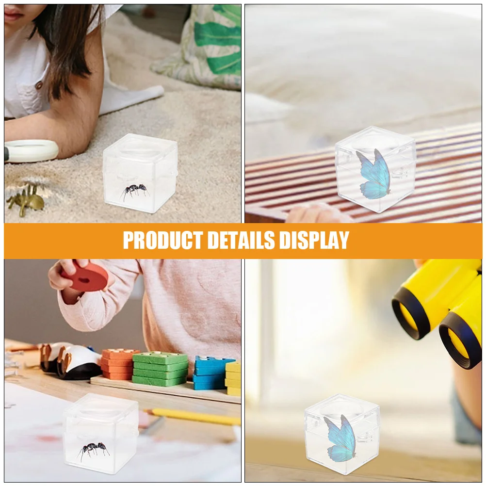 

12pcs Insect Observation Box Transparent Magnifying Container For Science Experiment Outdoor Exploration Bug Viewer Jar