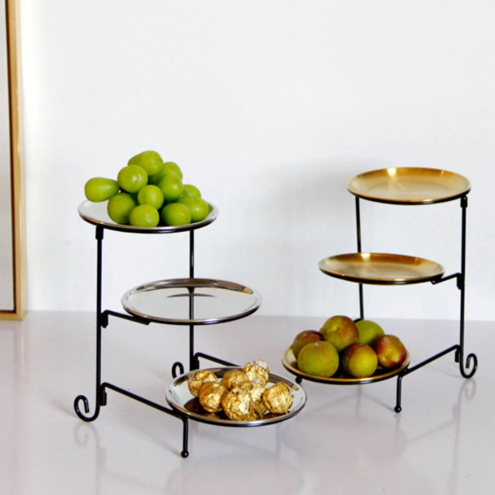 3-Tier Dessert Stand Space-Saving Tiered Dessert Stand Serving Tray Decorative Sturdy for Party Hosts, Parties, Afternoon Tea