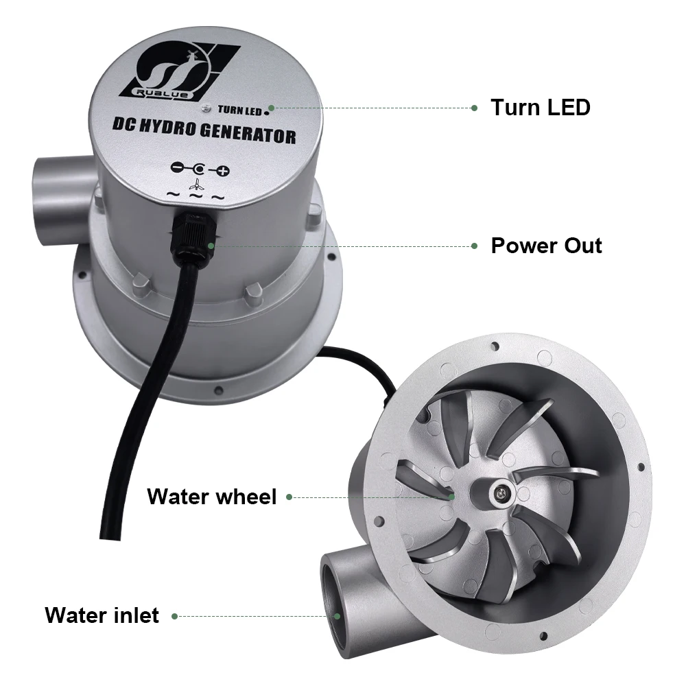 100W Water Turbine, Portable Power 36V, 18V Dc Hydro, Electric Generator For, 12V 24V Battery, Household Hydroelectric System
