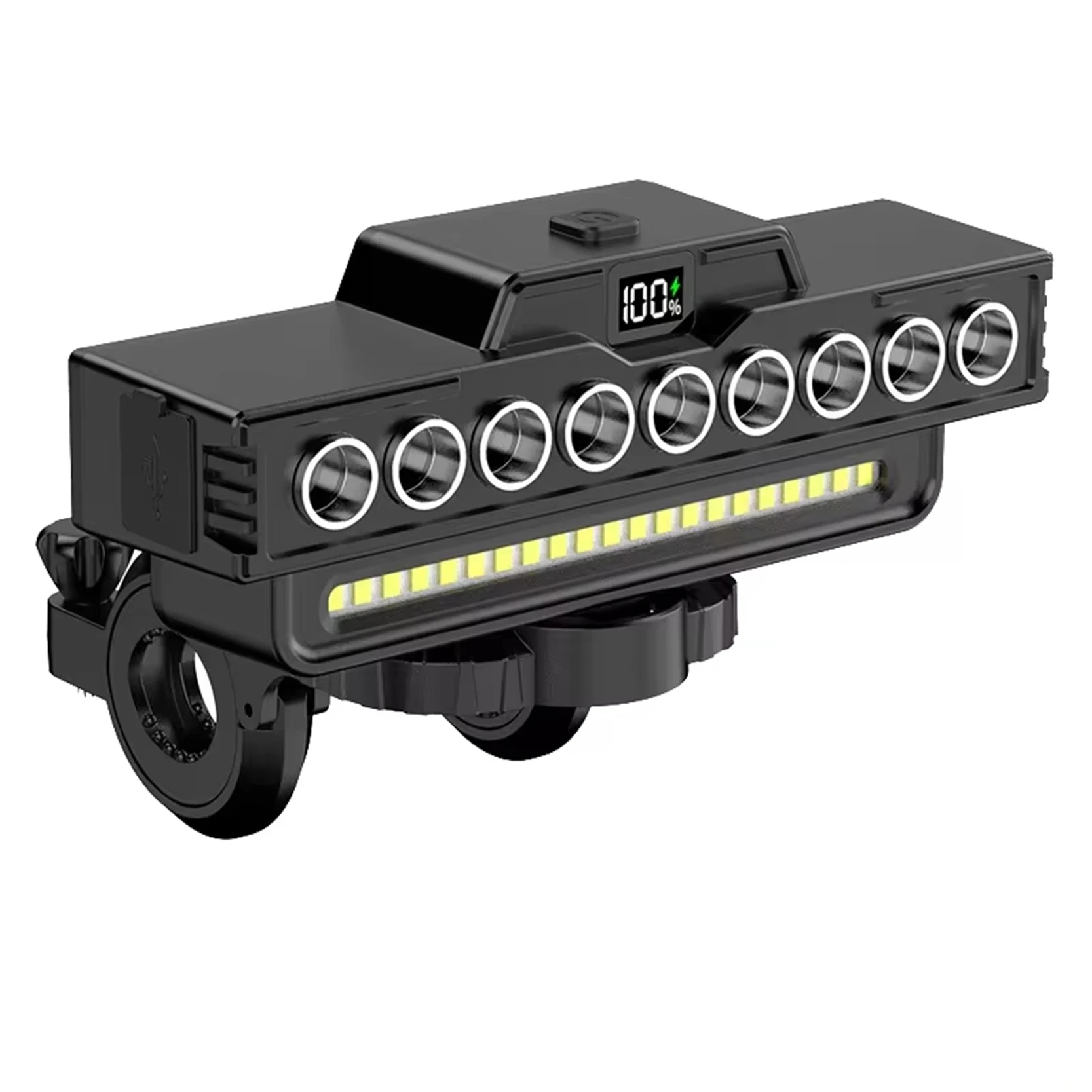 AliExpress NONE Bicycle Headlight with Remote 9 Beads USB Charging Cycling Horn Light MTB Road Bike Front Light LED Waterproof Flashing Lamp