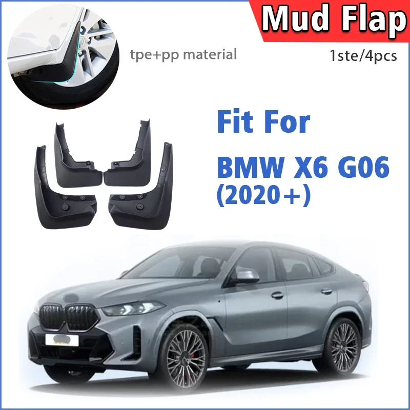

For BMW X6 GO6 2020 2021 2022 2023 2024 2025 Mud Flap Guards Splash Mudguard Fender Mudflaps Car Accessories Front Rear 4pcs