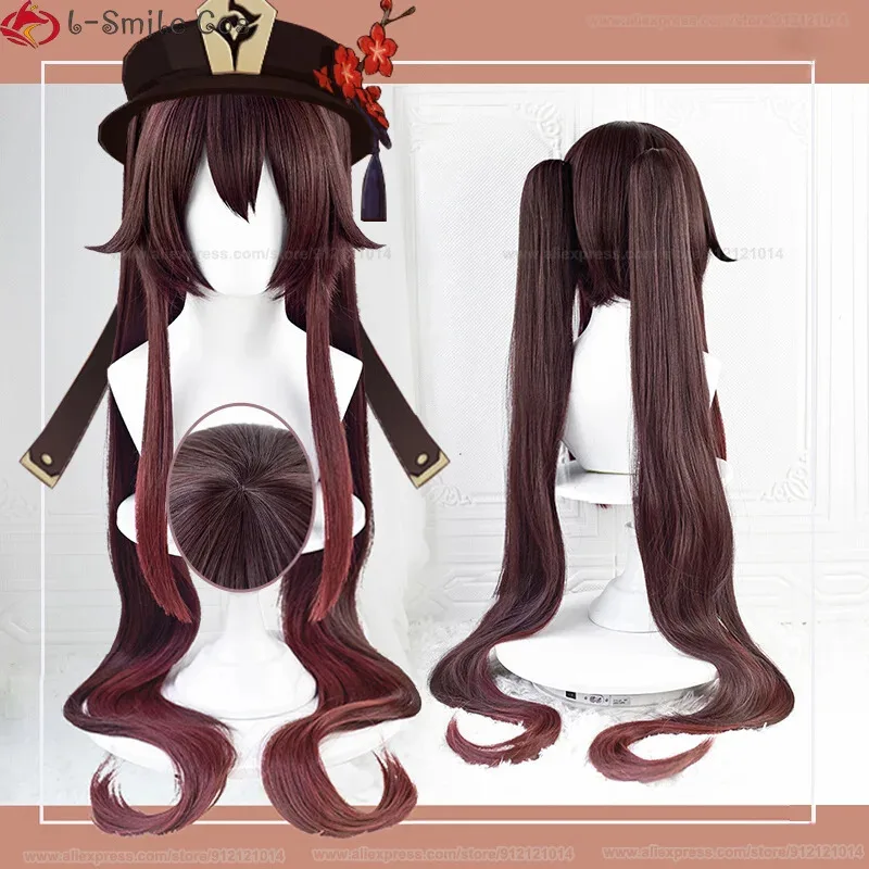 

Парик для косплея игры Hutao, 95 см, градиент, двойной хвост, термостойкие волосы, Хэллоуин, Ху Тао, аниме, парики + шапочка для парика