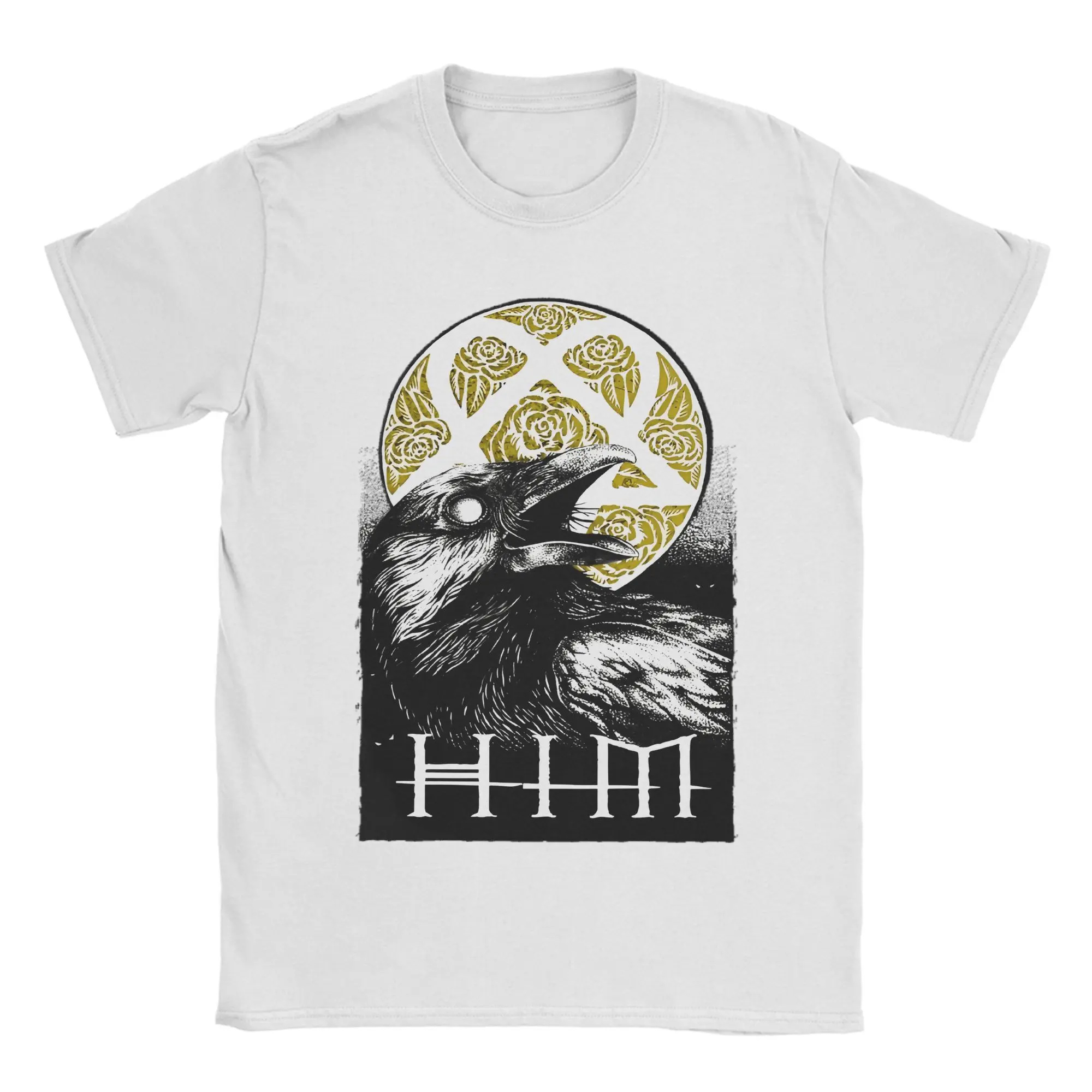 

Him Band Ville Valo Heartagram Love Metal T-Shirt Summer Cotton T-Shirts For Men Print Tshirt Short Sleeve Y2K Casual Tops