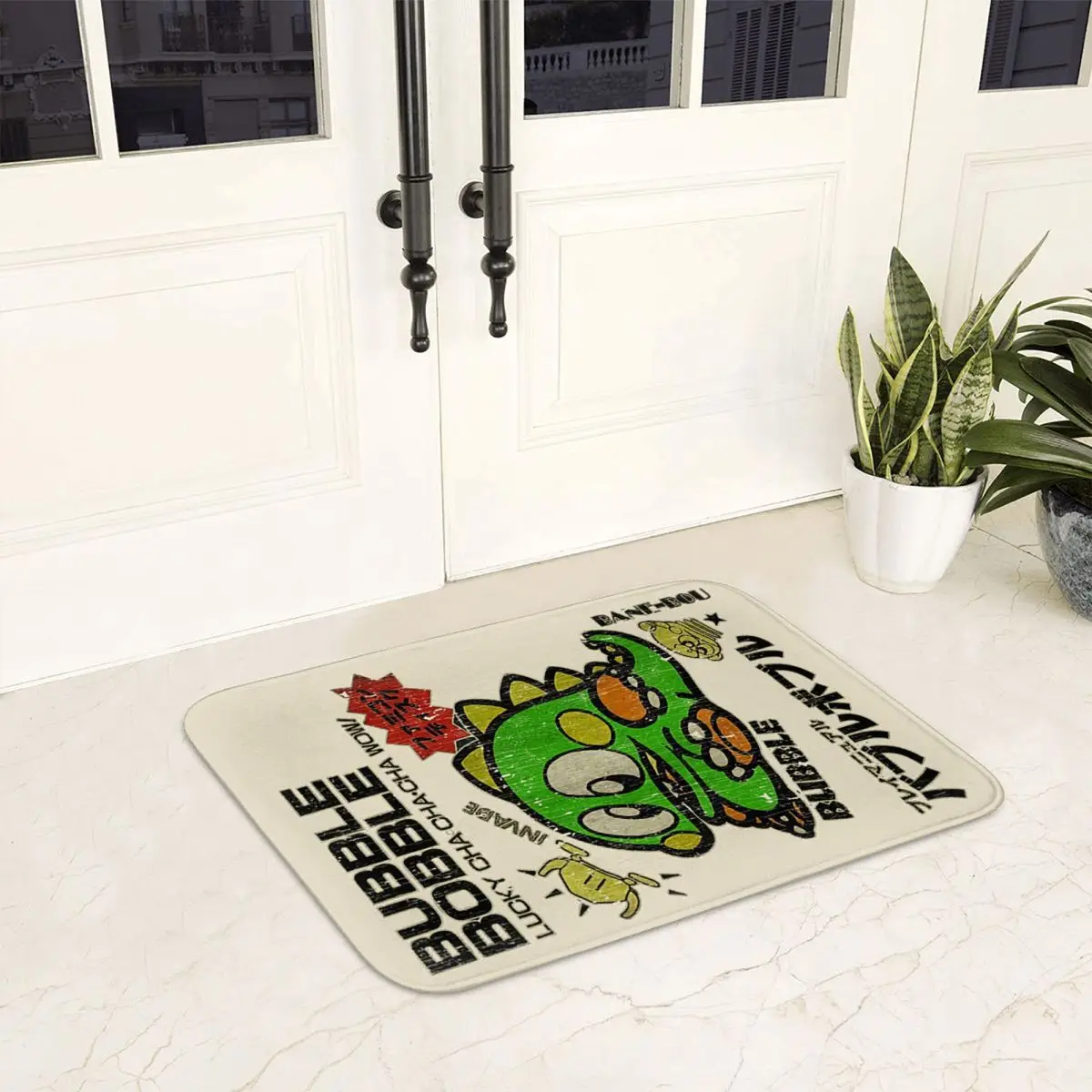 

Противоскользящий коврик для двери Game Bubble Bobble, напольный коврик для соскабливания песка, ковер для кухни, входа, дома, балкона, коврики для ног