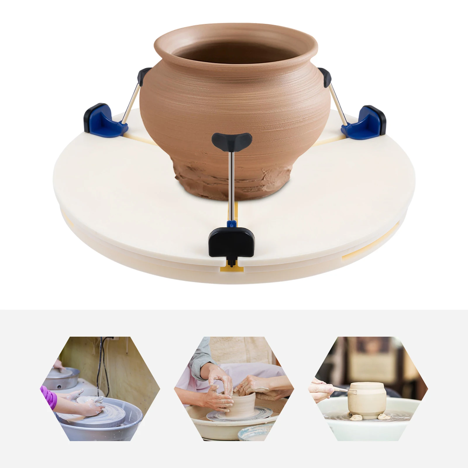 ABS Pottery Turntable Clamp Practical Tool Applicable Pottery Machine Diameter 25-36cm for Trimming Pottery Works