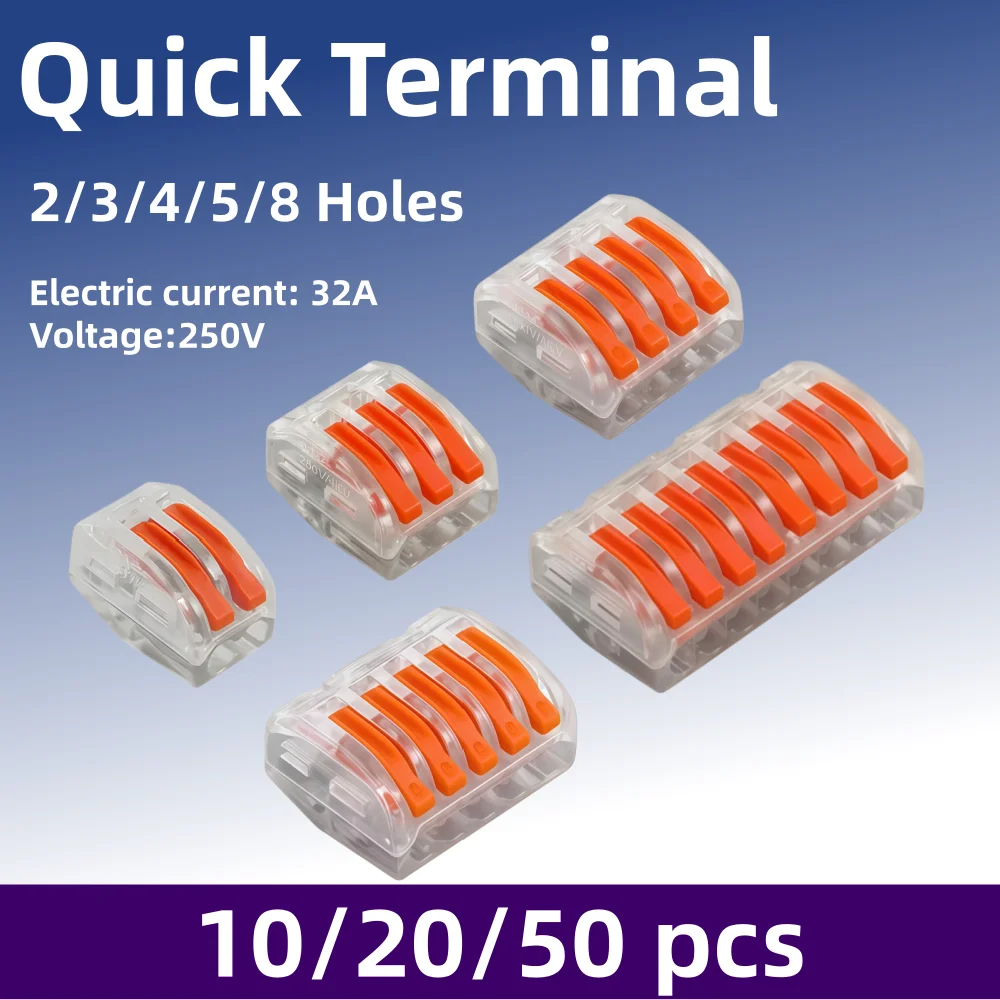 10/20/50 pieces wire connector Quick wiring terminal parallel splitter electrician connector Soft and hard wire head