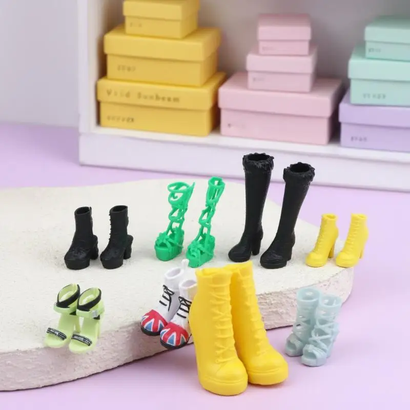 Mini Doll Shoes High Heels Boots Sandals Fashion 1/6 Dolls Dress Up Accessories For Female Dolls Decorations Pretend Play Toys