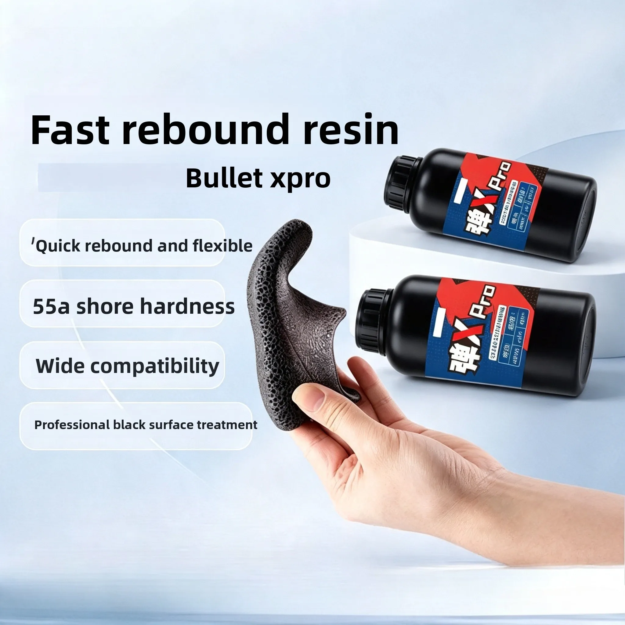 1kg Shore 55A Flexible UV Photosensitive Resin Scratch Resistant Elastic LCD 3D Printing Liquid for Functional Engineering Parts