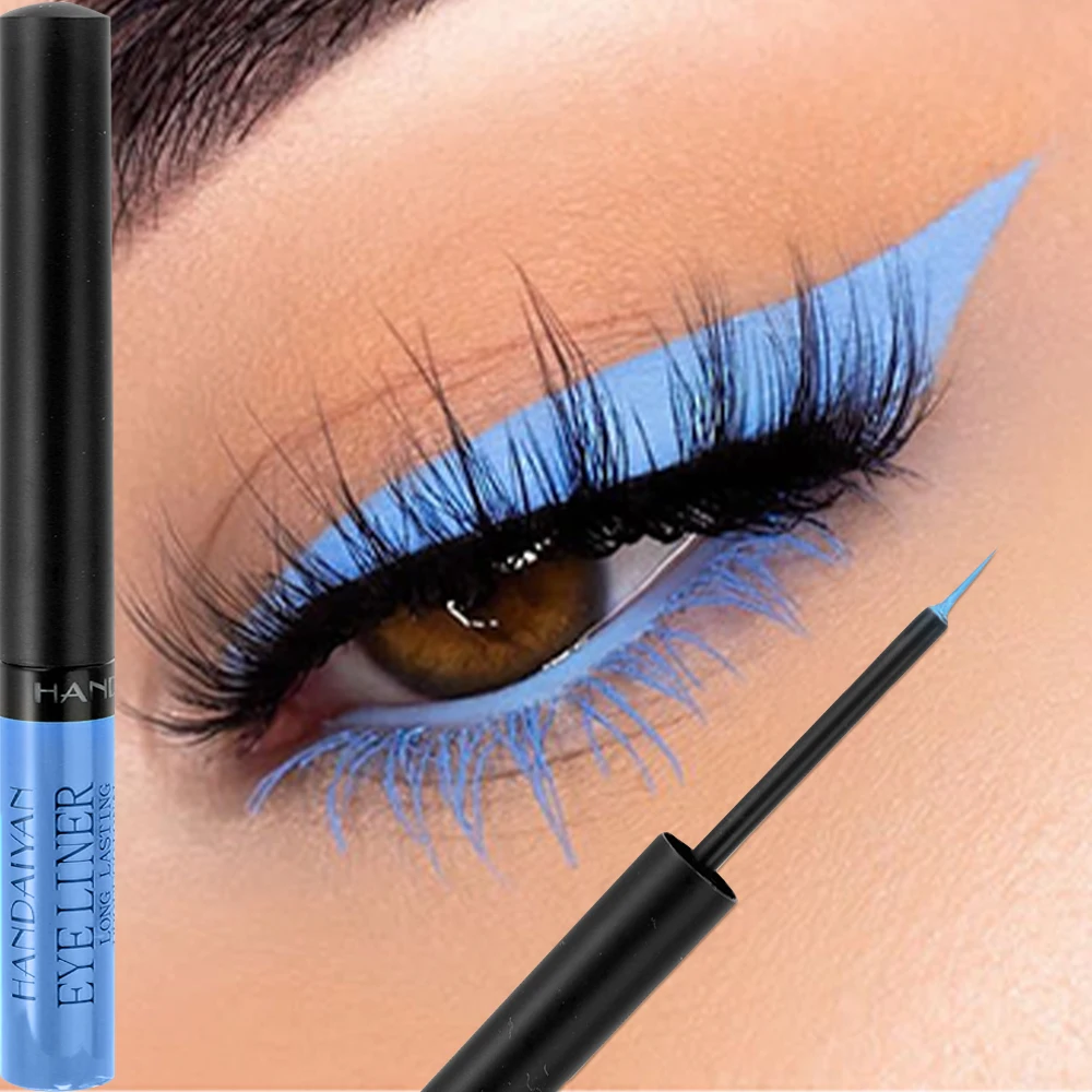 Colorful Liquid Eyeliner Pencil Blue Pink White 12Colors Matte Waterproof Quick-Dry Lasting Eye Liner Eyeshadow Makeup Cosmetics