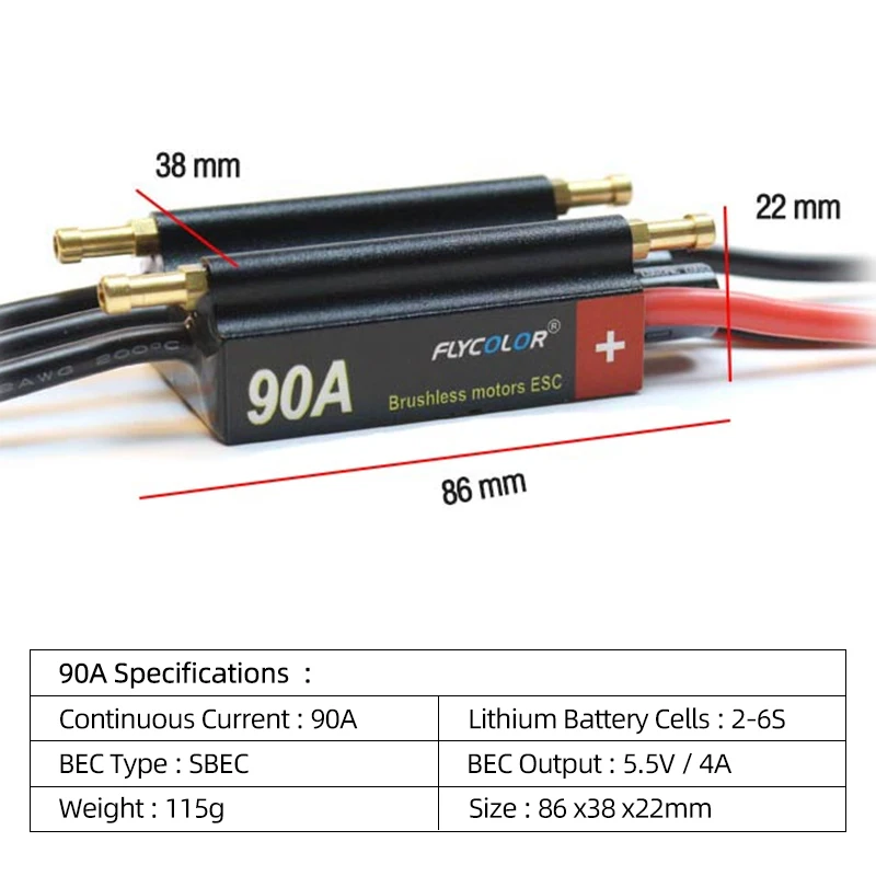 FlyColor 30A 50A 70A 90A 120A RC BOOT ESC Waterdichte 2-6S Lipo Borstelloze Snelheidsregelaar met Programmakaart voor RC Boot Motor