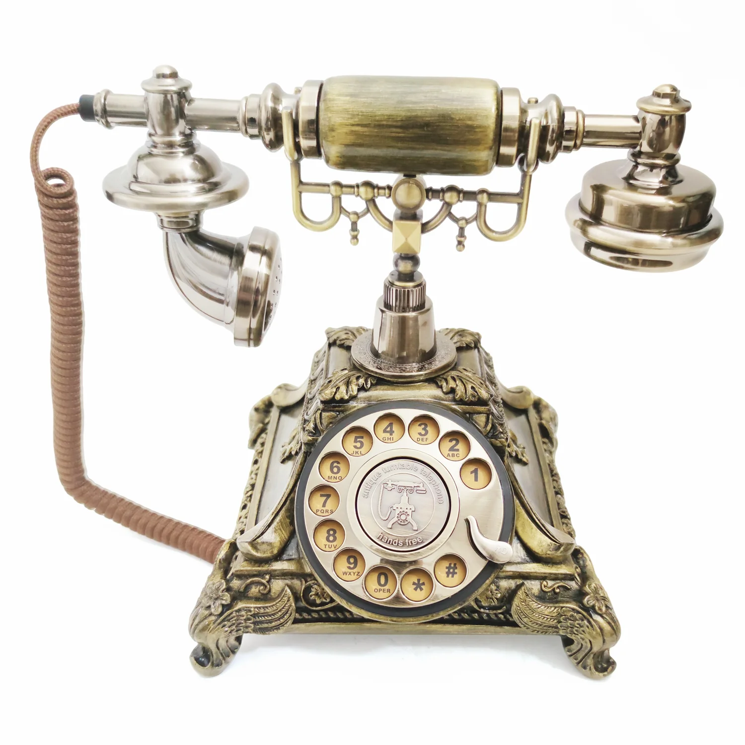Audio z wesela, antyczny telefon do księgi gości, wiadomość głosowa, nagrywanie wiadomości na telefonicznej książce gości weselnej, telefon w stylu vintage na przyjęcie weselne. — zdjęcie produktu 2