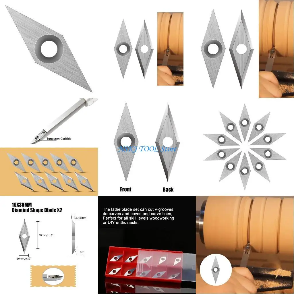 

L8RC 10PCS Деревянный алмазный карбид вставки вставки