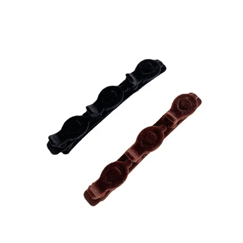 Korean Style Braided Hair Clips Flocking Sweet Cute Hair Clips for Girls Summer Bangs Side Fashion Clip Barrettes Duckbill Clip